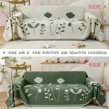 Sofa Cover Reversible Floral Microfiber Pet Resistant