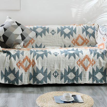 Sofa Cover Reversible Geometric 100% Cotton