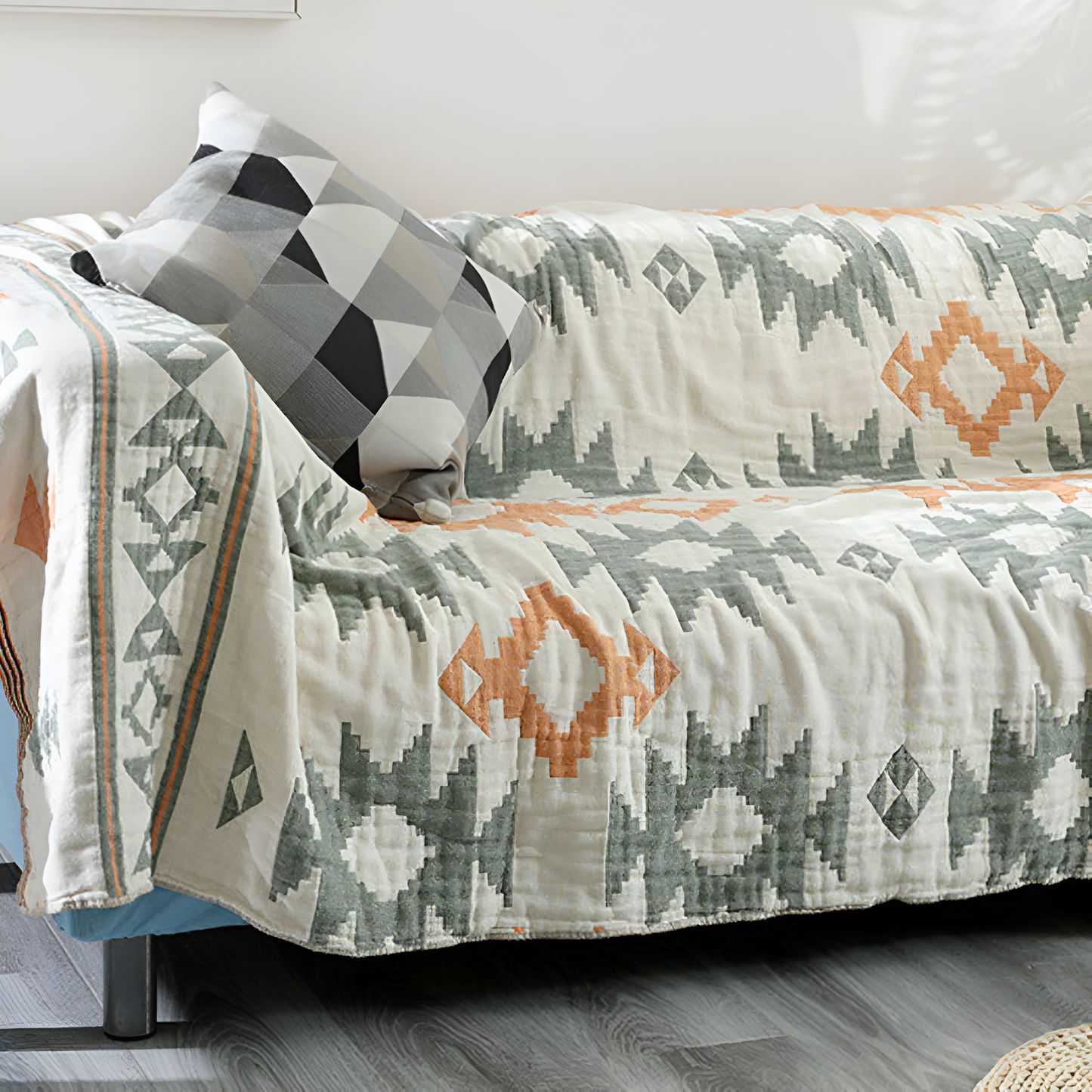 Sofa Cover Reversible Geometric 100% Cotton