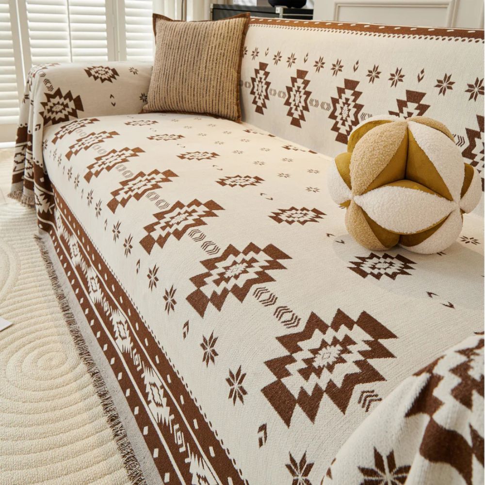 Sofa Cover Reversible Tribal Chenille Machine Washable
