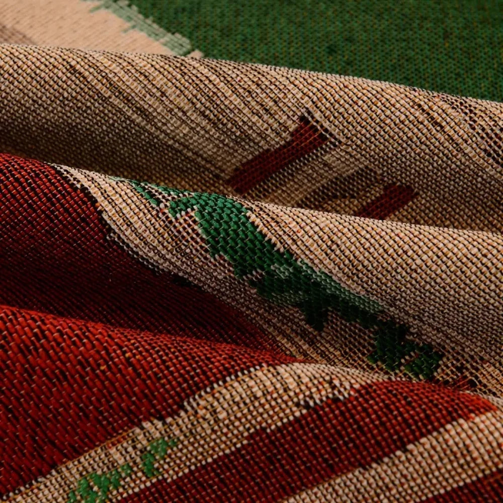 Sofa Cover Rustic Geometric Microfiber Blend & Non-Slip Backing
