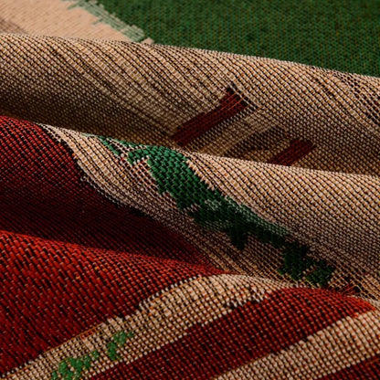 Sofa Cover Rustic Geometric Microfiber Blend & Non-Slip Backing