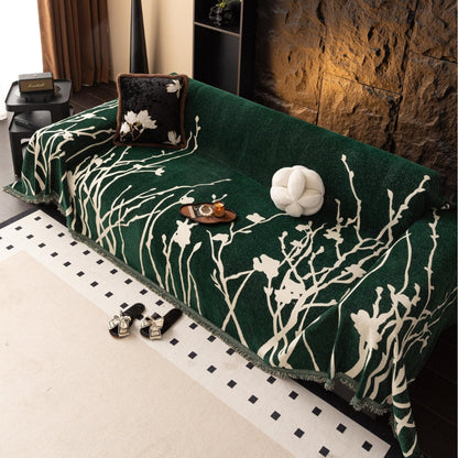 Sofa Cover Soft Chenille Branch Pattern Machine Washable