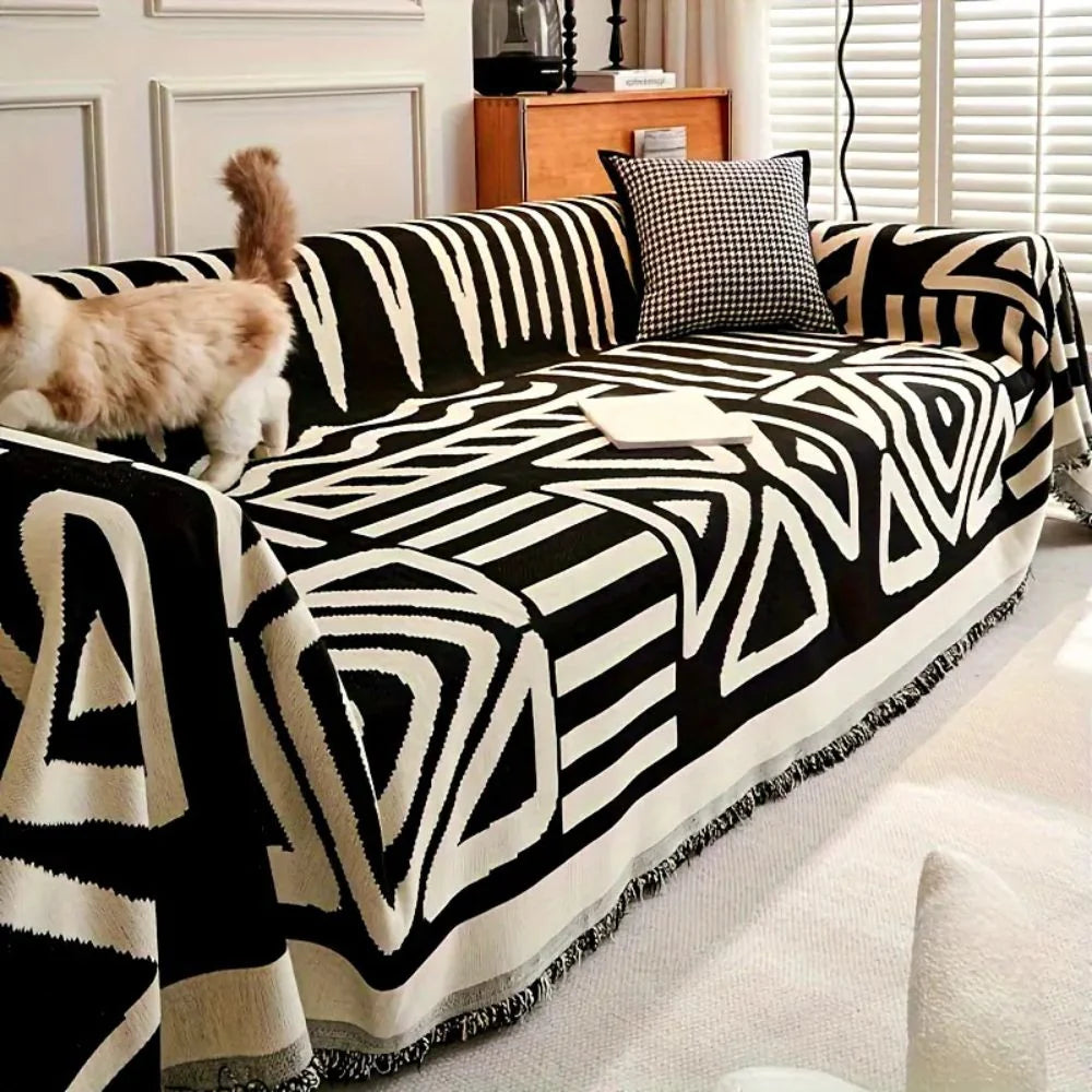 Sofa Cover Soft Chenille Reversible Triangle Machine Washable