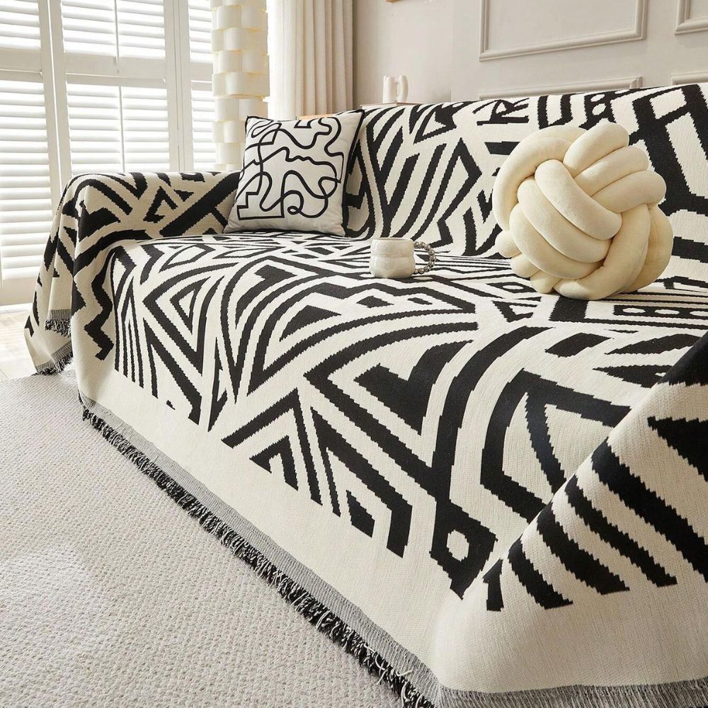 Sofa Cover Soft Chenille Reversible Triangle Machine Washable