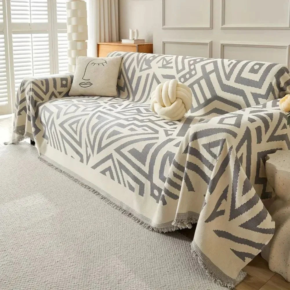 Sofa Cover Soft Chenille Reversible Triangle Machine Washable