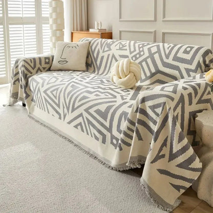 Sofa Cover Soft Chenille Reversible Triangle Machine Washable
