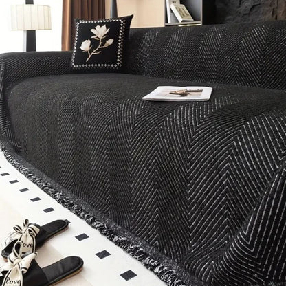 Sofa Cover Splash-Resistant Non-Slip Herringbone Fabric