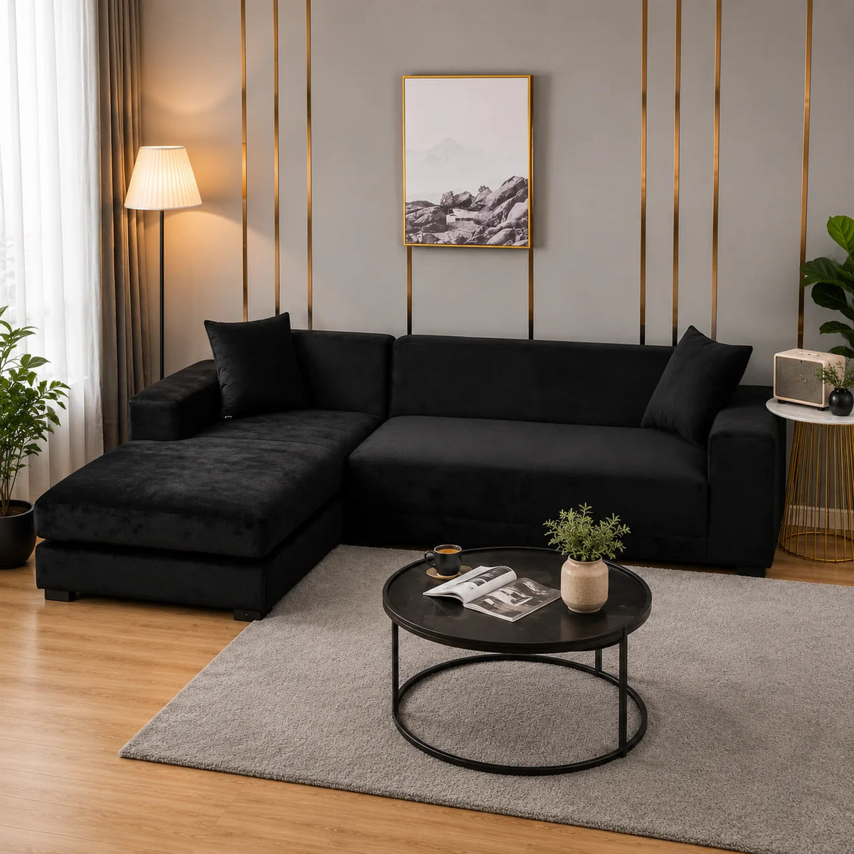Sofa Cover Stretch-Fit Anti-Slip Velvety Polyester