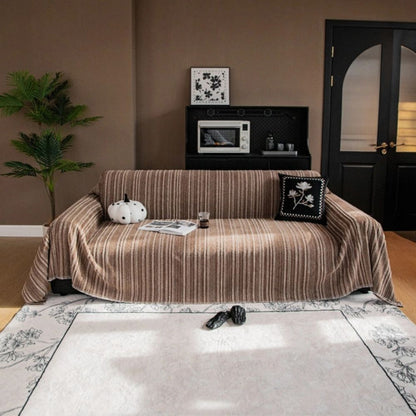 Sofa Cover Striped Chenille Machine Washable Universal Fit