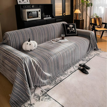 Sofa Cover Striped Chenille Machine Washable Universal Fit