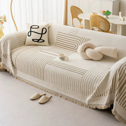 Sofa Cover Thick Chenille Snowflake Design Machine Washable
