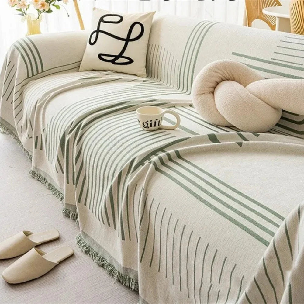 Sofa Cover Thick Chenille Snowflake Design Machine Washable