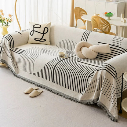Sofa Cover Thick Chenille Snowflake Design Machine Washable