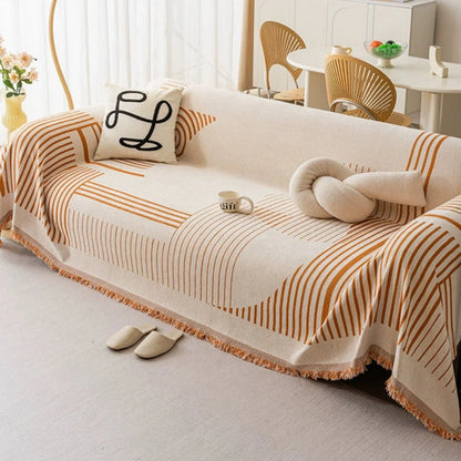 Sofa Cover Thick Chenille Snowflake Design Machine Washable