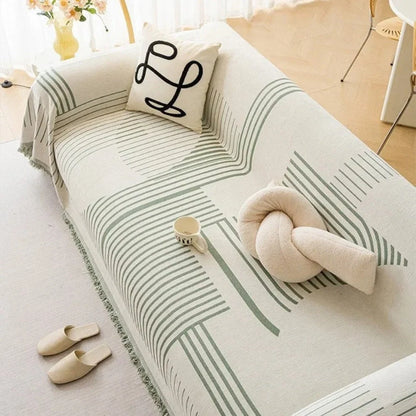 Sofa Cover Thick Chenille Snowflake Design Machine Washable