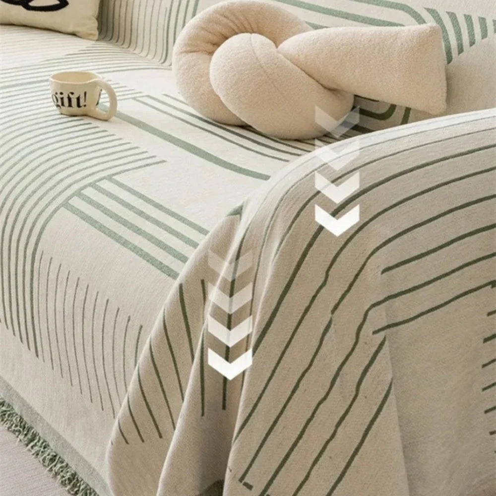 Sofa Cover Thick Chenille Snowflake Design Machine Washable