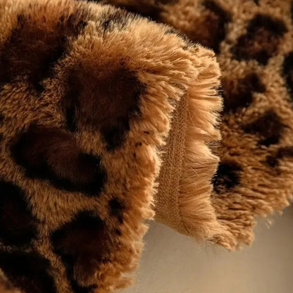Sofa Cover Thick Plush Microfiber Leopard Print