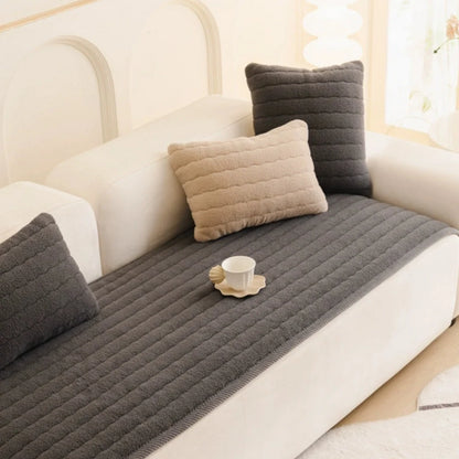 Sofa Cover Thick Plush Microfiber Non-Slip & Machine Washable