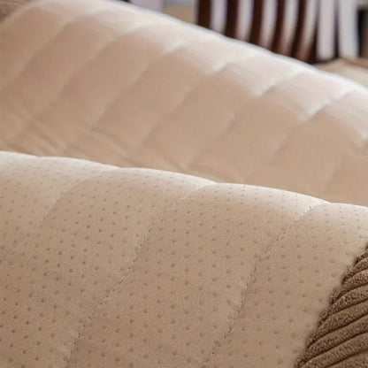 Sofa Cover Thick Plush Microfiber Non-Slip & Machine Washable