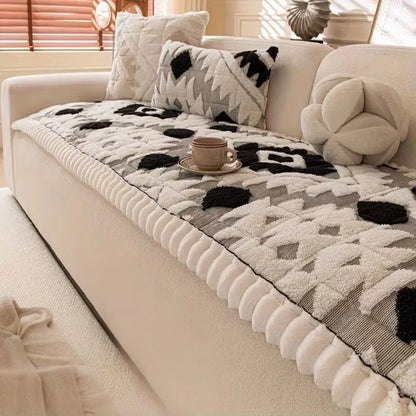Sofa Cover Thick Quilted Plush Anti-Slip Backing Pet-Friendly