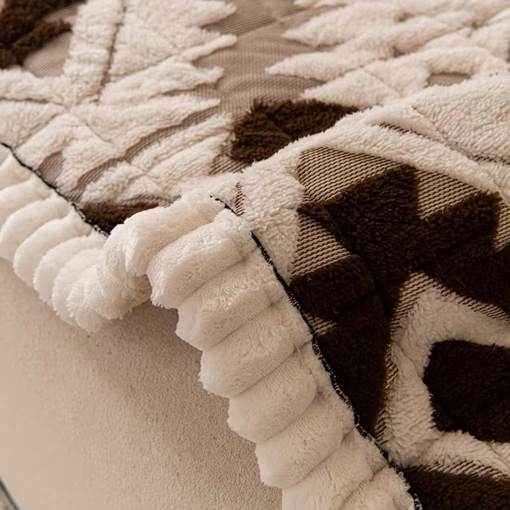 Sofa Cover Thick Quilted Plush Anti-Slip Backing Pet-Friendly
