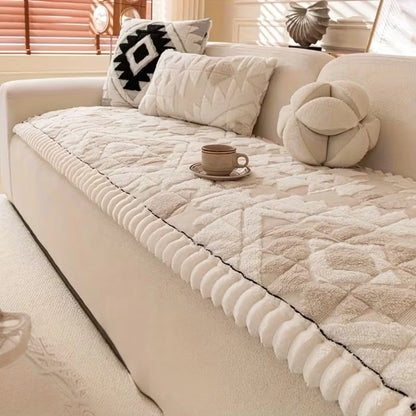 Sofa Cover Thick Quilted Plush Anti-Slip Backing Pet-Friendly