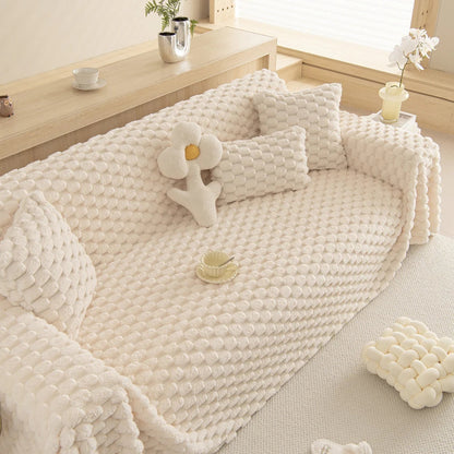 Sofa Cover Tufted Bubble Knit Microfiber Machine Washable