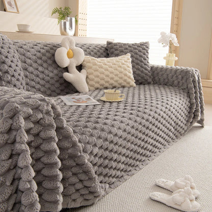 Sofa Cover Tufted Bubble Knit Microfiber Machine Washable
