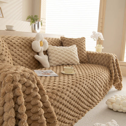 Sofa Cover Tufted Bubble Knit Microfiber Machine Washable