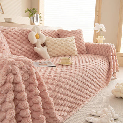 Sofa Cover Tufted Bubble Knit Microfiber Machine Washable