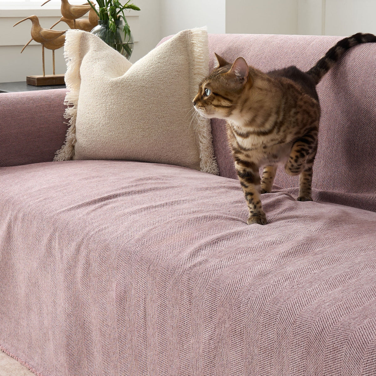Sofa Cover Water-Repellent Pet-Resistant Herringbone Weave