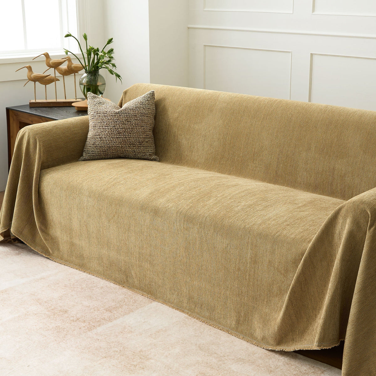 Sofa Cover Water-Repellent Pet-Resistant Herringbone Weave