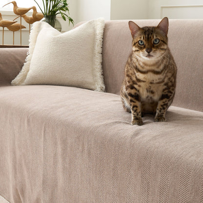 Sofa Cover Water-Repellent Pet-Resistant Herringbone Weave