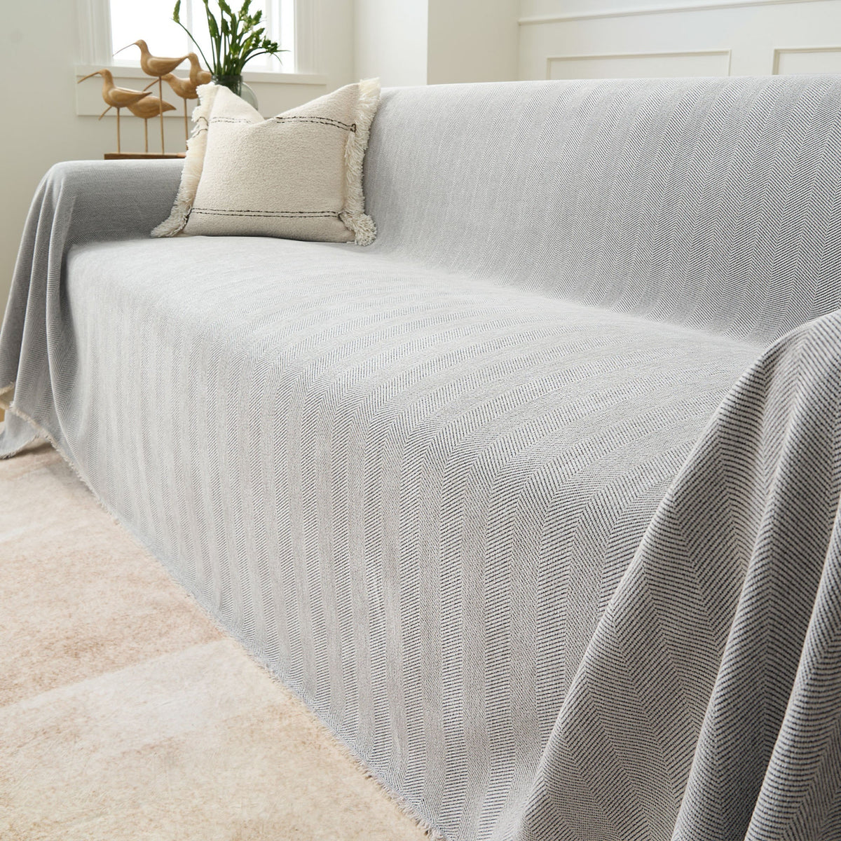 Sofa Cover Water-Repellent Pet-Resistant Herringbone Weave