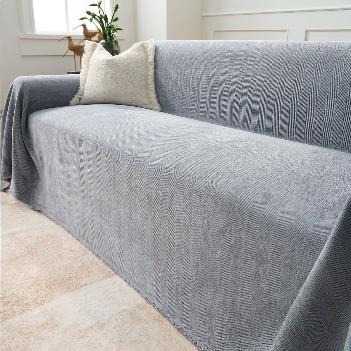 Sofa Cover Water-Repellent Pet-Resistant Herringbone Weave