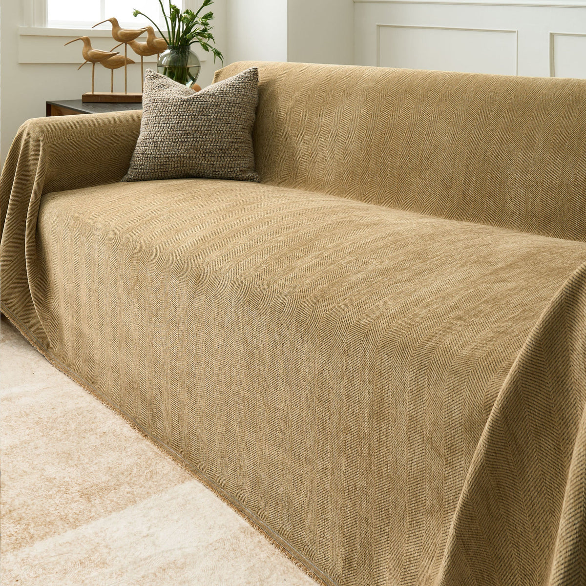 Sofa Cover Water-Repellent Pet-Resistant Herringbone Weave