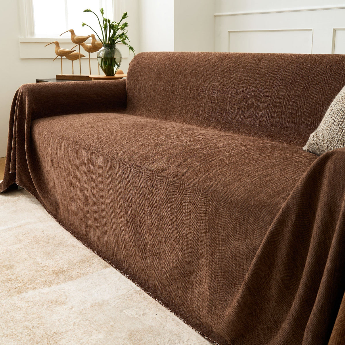 Sofa Cover Water-Repellent Pet-Resistant Herringbone Weave