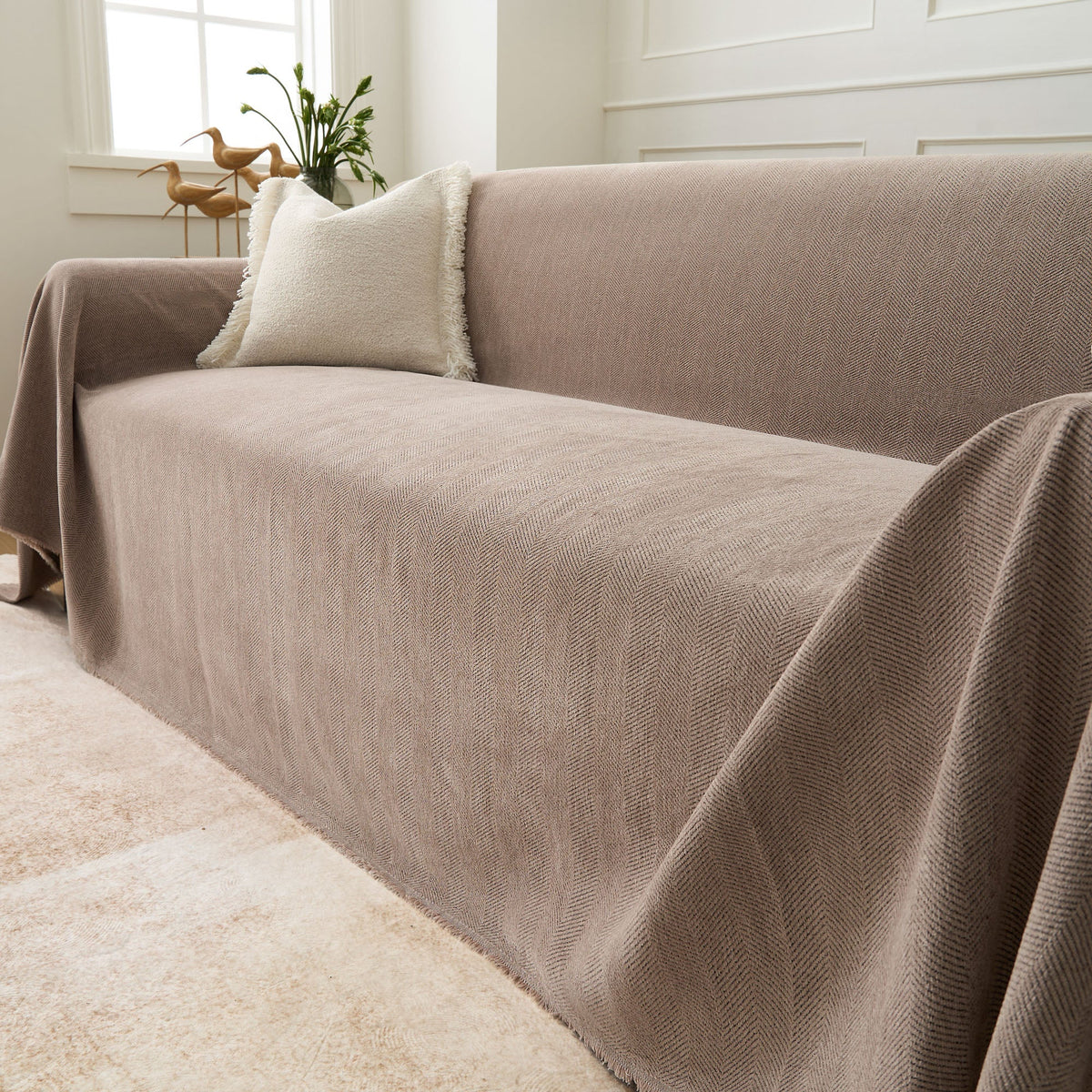Sofa Cover Water-Repellent Pet-Resistant Herringbone Weave