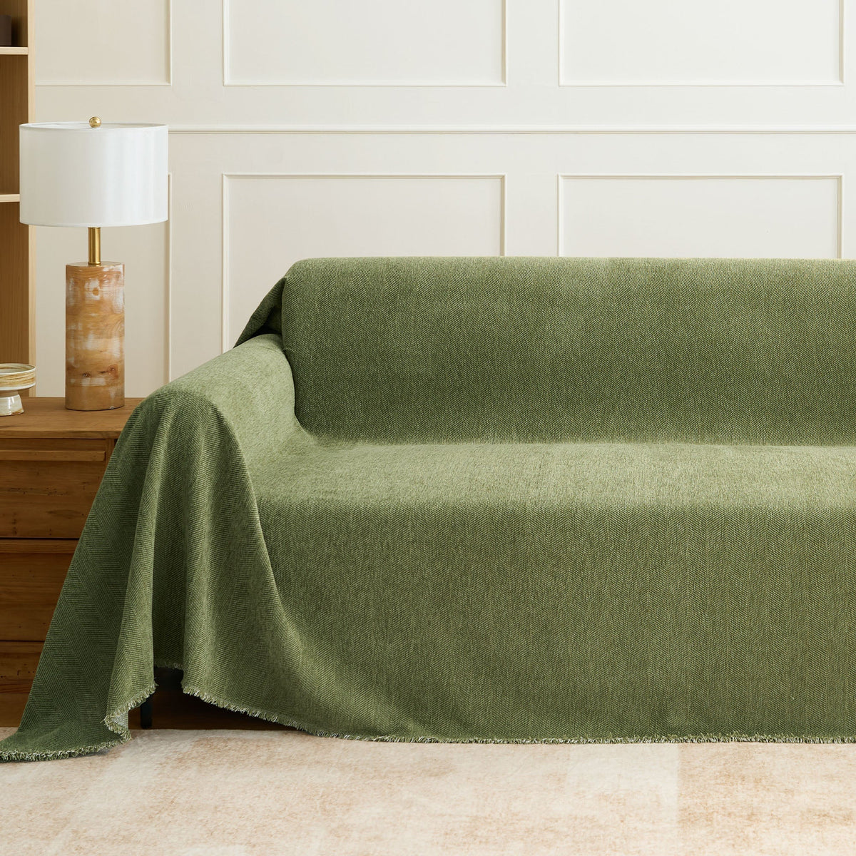 Sofa Cover Water-Repellent Pet-Resistant Herringbone Weave