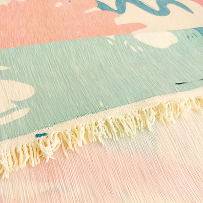 Sofa Cover Watercolor Print Cotton-Linen Machine Washable