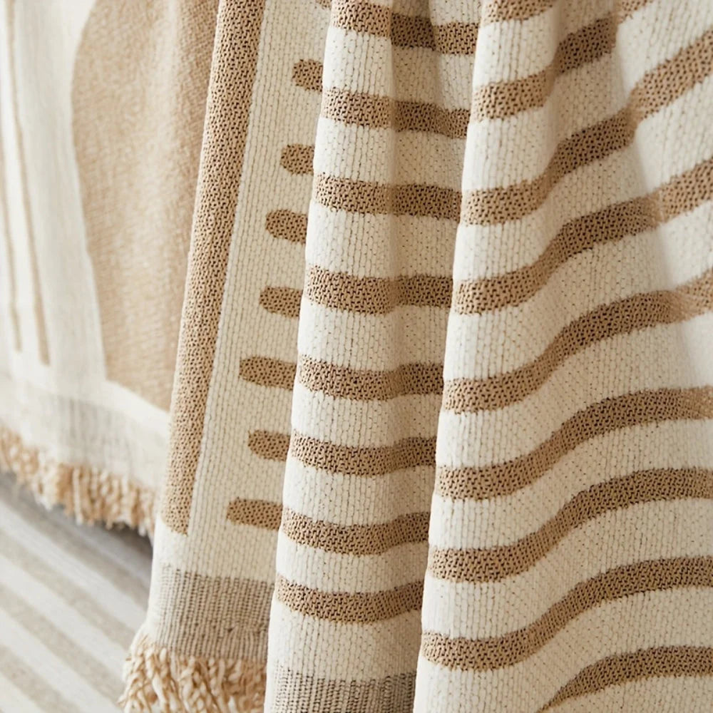 Sofa Cover Wavy Stripe Chenille Reversible
