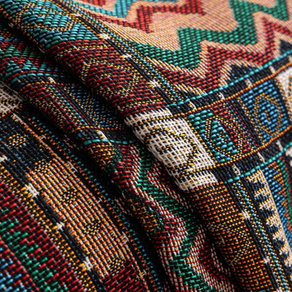 Sofa Cover Woven Chenille Boho Geometric Fade-Resistant