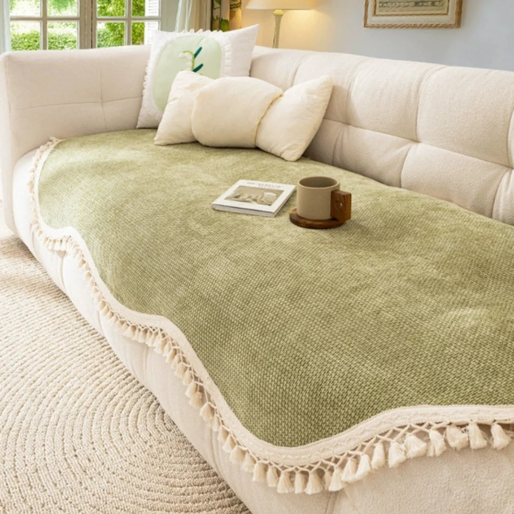 Sofa Cover Woven Chenille Reversible Non-Slip