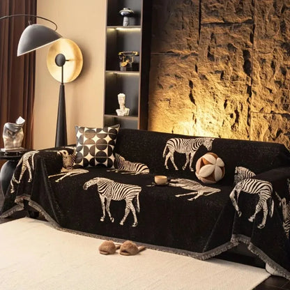 Sofa Cover Zebra Woven Microfiber Spill Protection
