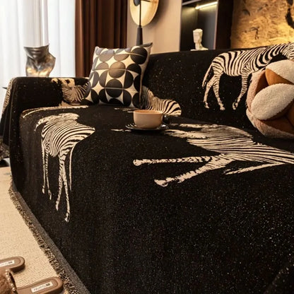 Sofa Cover Zebra Woven Microfiber Spill Protection