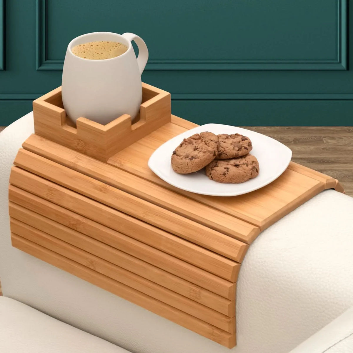 Sofa Drink Holder Bamboo Space-Saving Design