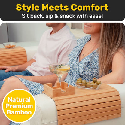 Sofa Drink Holder Bamboo Space-Saving Design