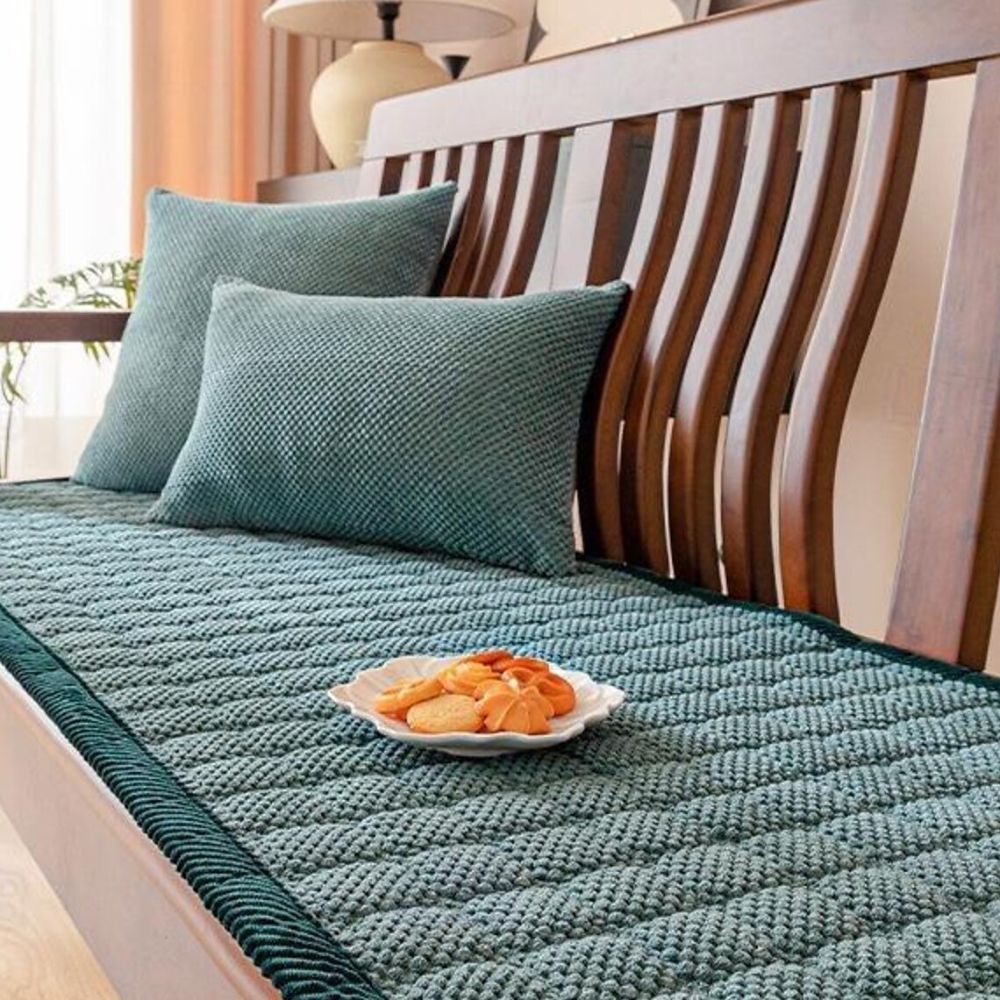 Sofa Seat Cover Ribbed Corduroy Thickened Padding Anti-Slip
