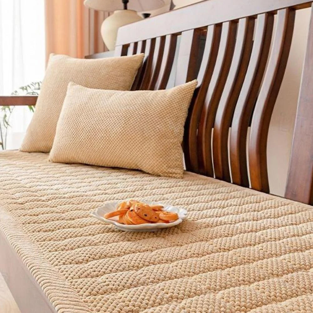 Sofa Seat Cover Ribbed Corduroy Thickened Padding Anti-Slip